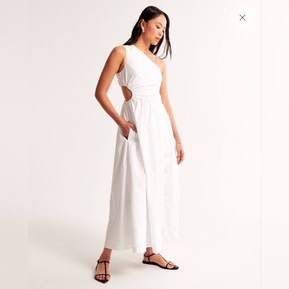 Abercrombie & Fitch One shoulder Cutout Maxi Dress Size L - Picture 1 of 5